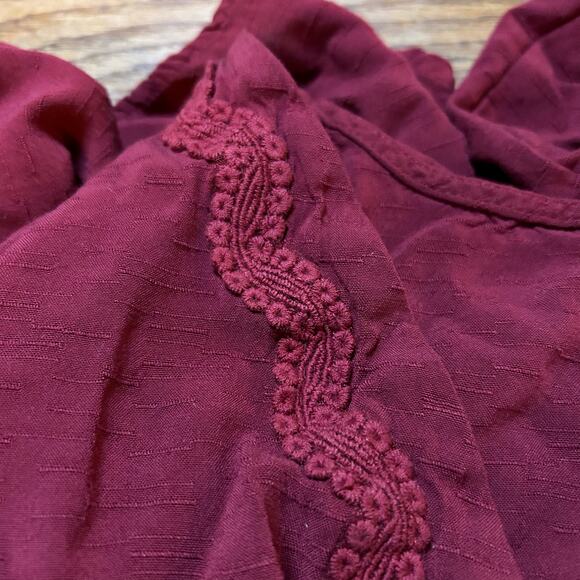 Maurices Crochet Wrap Top Size Small V-Neck Boho Fairy Cottage Peasant Casual - Picture 4 of 7